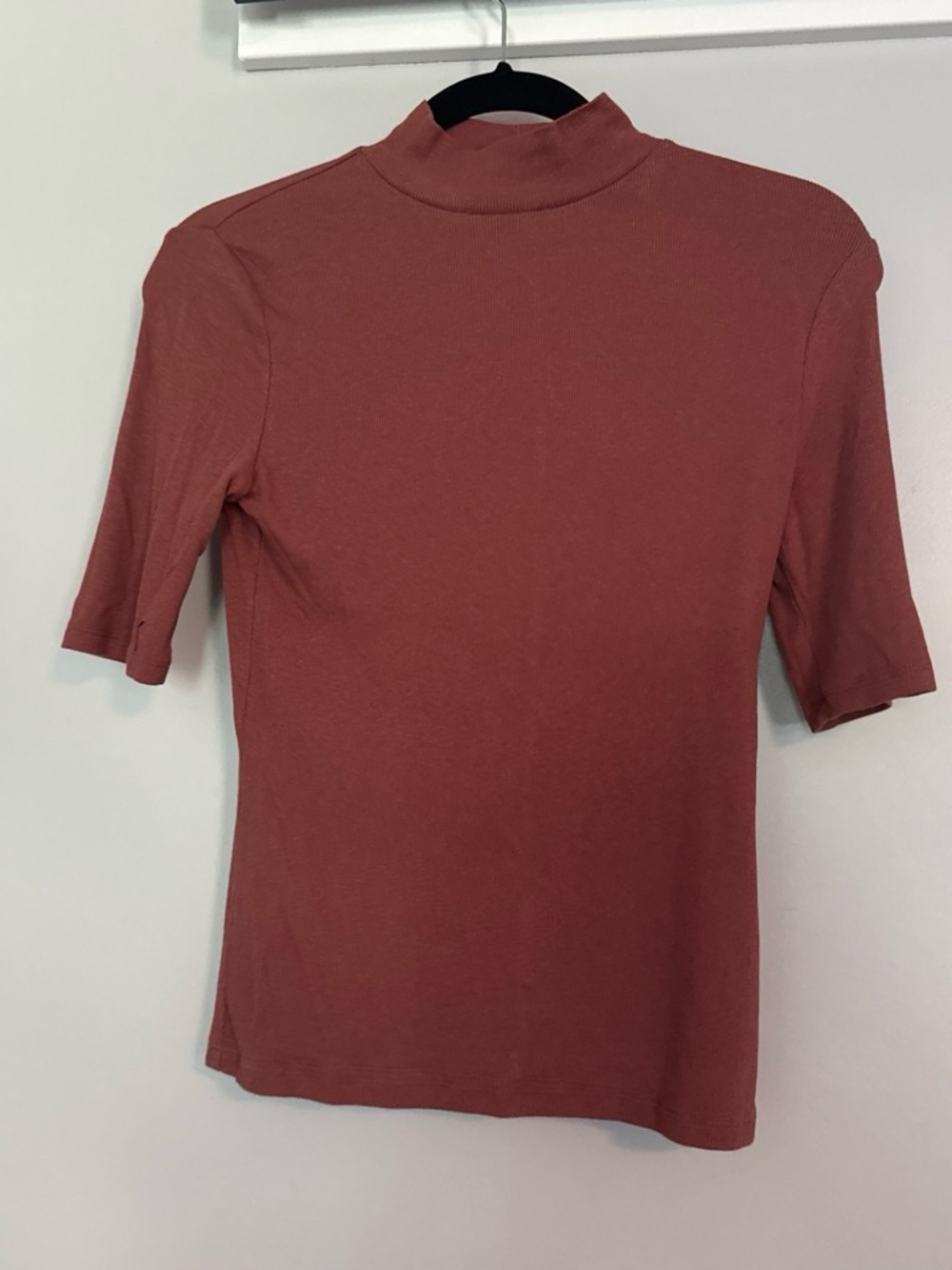 a new day Rust Mock Neck Short Sleeve Top